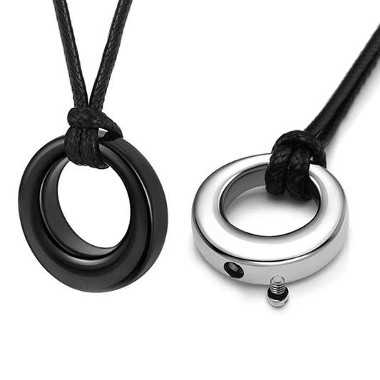 Eternal Circle of Life Cremation Necklace – Timeless Memorial Jewelry with Funnel Kit - Lumen Memory