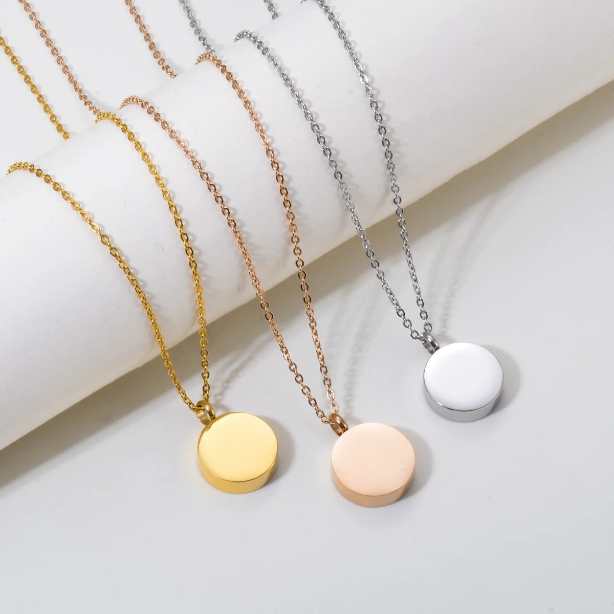 Blank Round Cremation Pendant – Memorial Urn Necklace for Ashes & Keepsakes - Lumen Memory