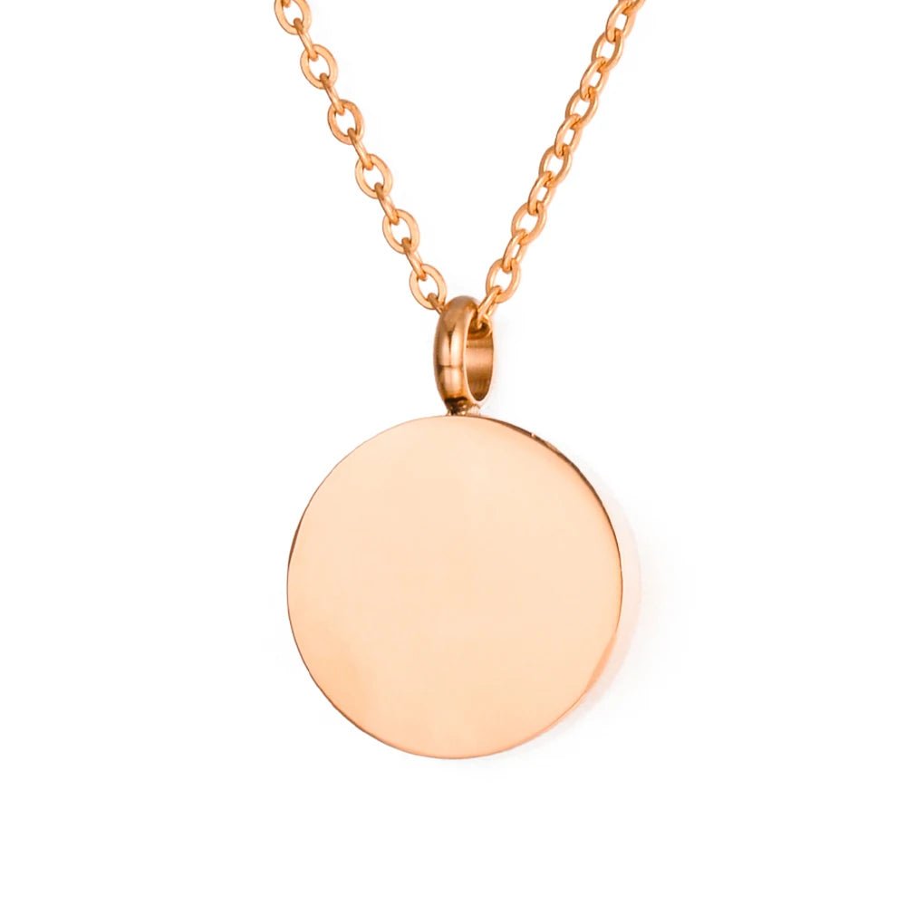 Blank Round Cremation Pendant – Memorial Urn Necklace for Ashes & Keepsakes - Lumen Memory