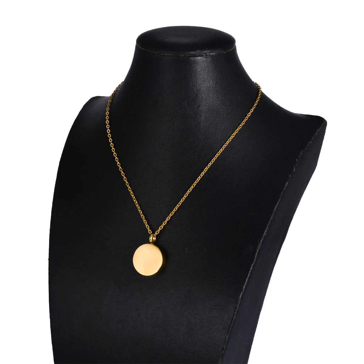 Blank Round Cremation Pendant – Memorial Urn Necklace for Ashes & Keepsakes - Lumen Memory