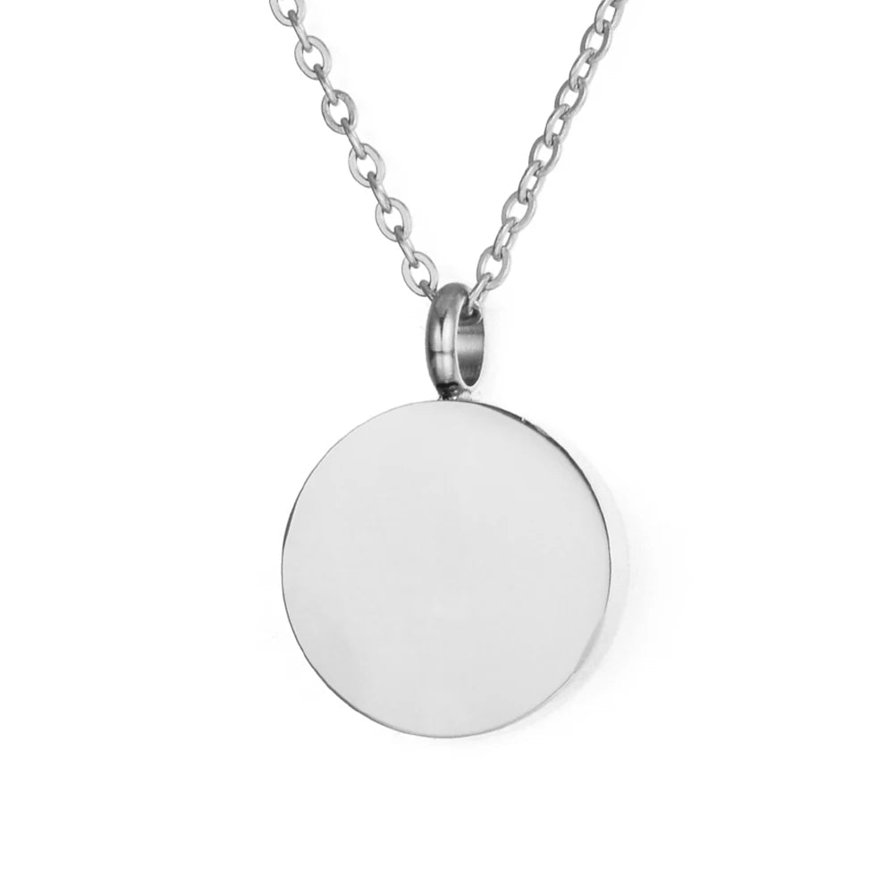 Blank Round Cremation Pendant – Memorial Urn Necklace for Ashes & Keepsakes - Lumen Memory