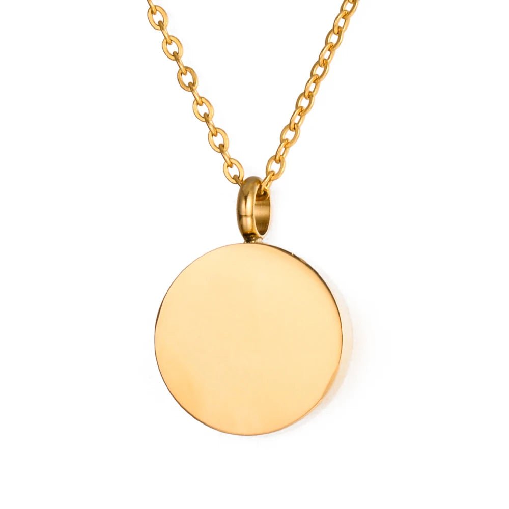 Blank Round Cremation Pendant – Memorial Urn Necklace for Ashes & Keepsakes - Lumen Memory