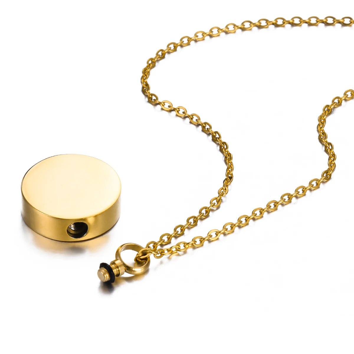 Blank Round Cremation Pendant – Memorial Urn Necklace for Ashes & Keepsakes - Lumen Memory