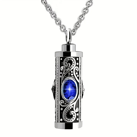 Cremation Urn Necklace – Stainless Steel Memorial Pendant - Lumen Memory