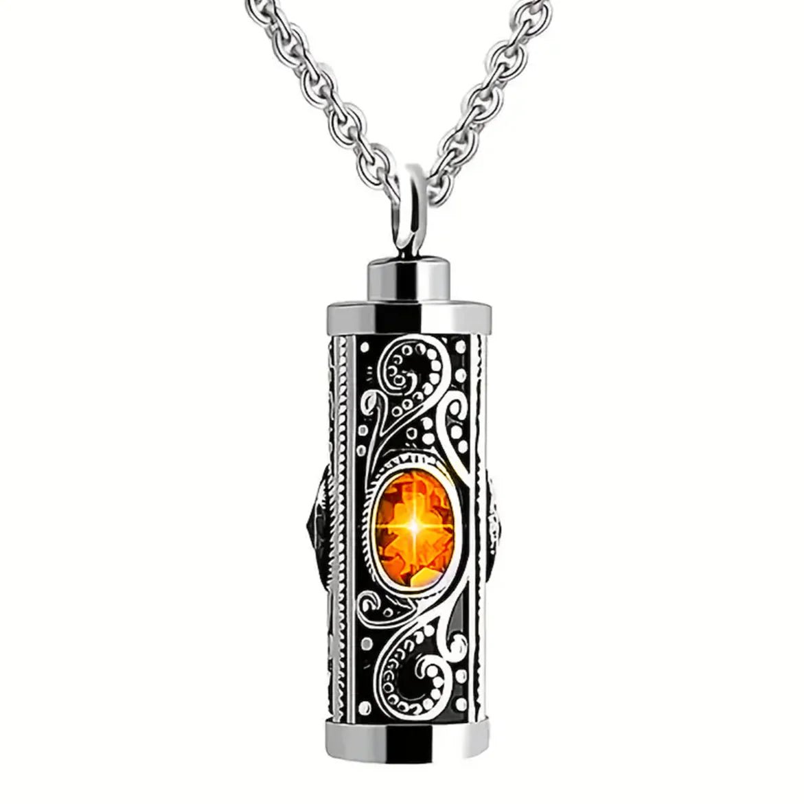 Cremation Urn Necklace – Stainless Steel Memorial Pendant - Lumen Memory