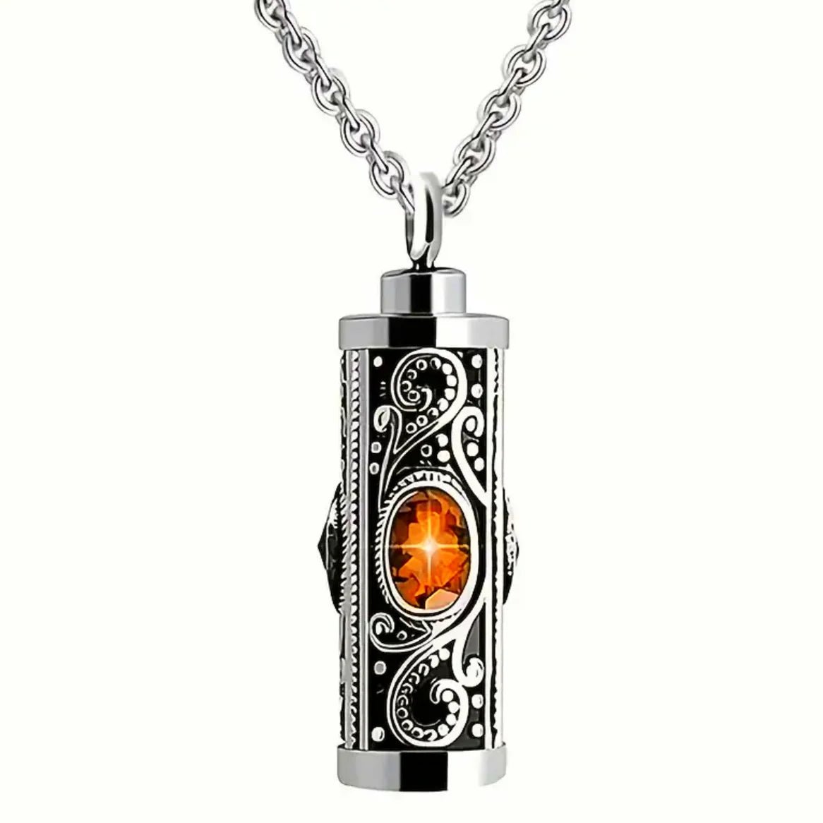Cremation Urn Necklace – Stainless Steel Memorial Pendant - Lumen Memory