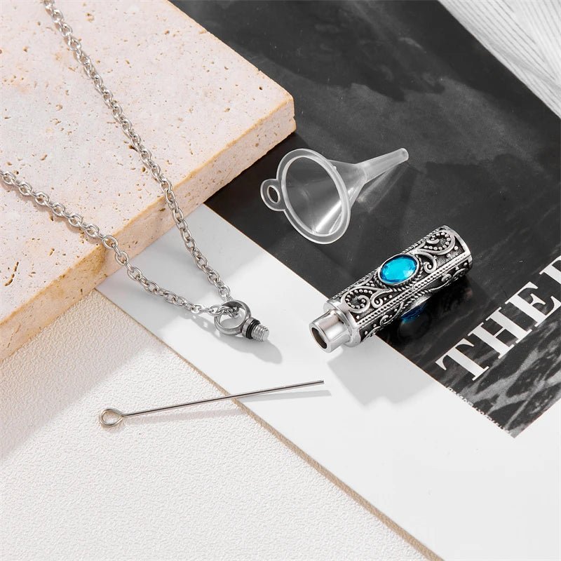 Cremation Urn Necklace – Stainless Steel Memorial Pendant - Lumen Memory