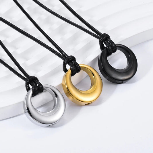 Eternal Circle of Life Cremation Necklace – Timeless Memorial Jewelry with Funnel Kit - Lumen Memory