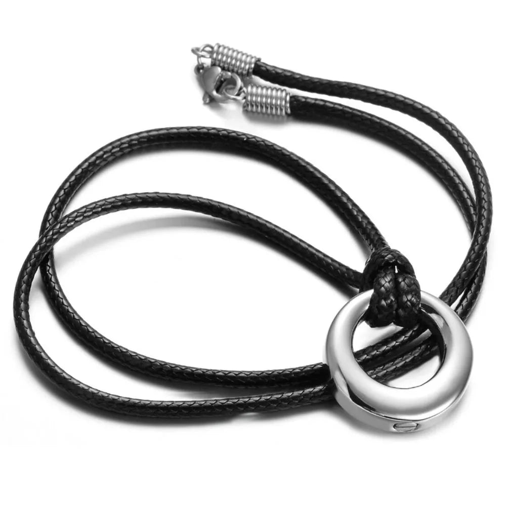 Eternal Circle of Life Cremation Necklace – Timeless Memorial Jewelry with Funnel Kit - Lumen Memory