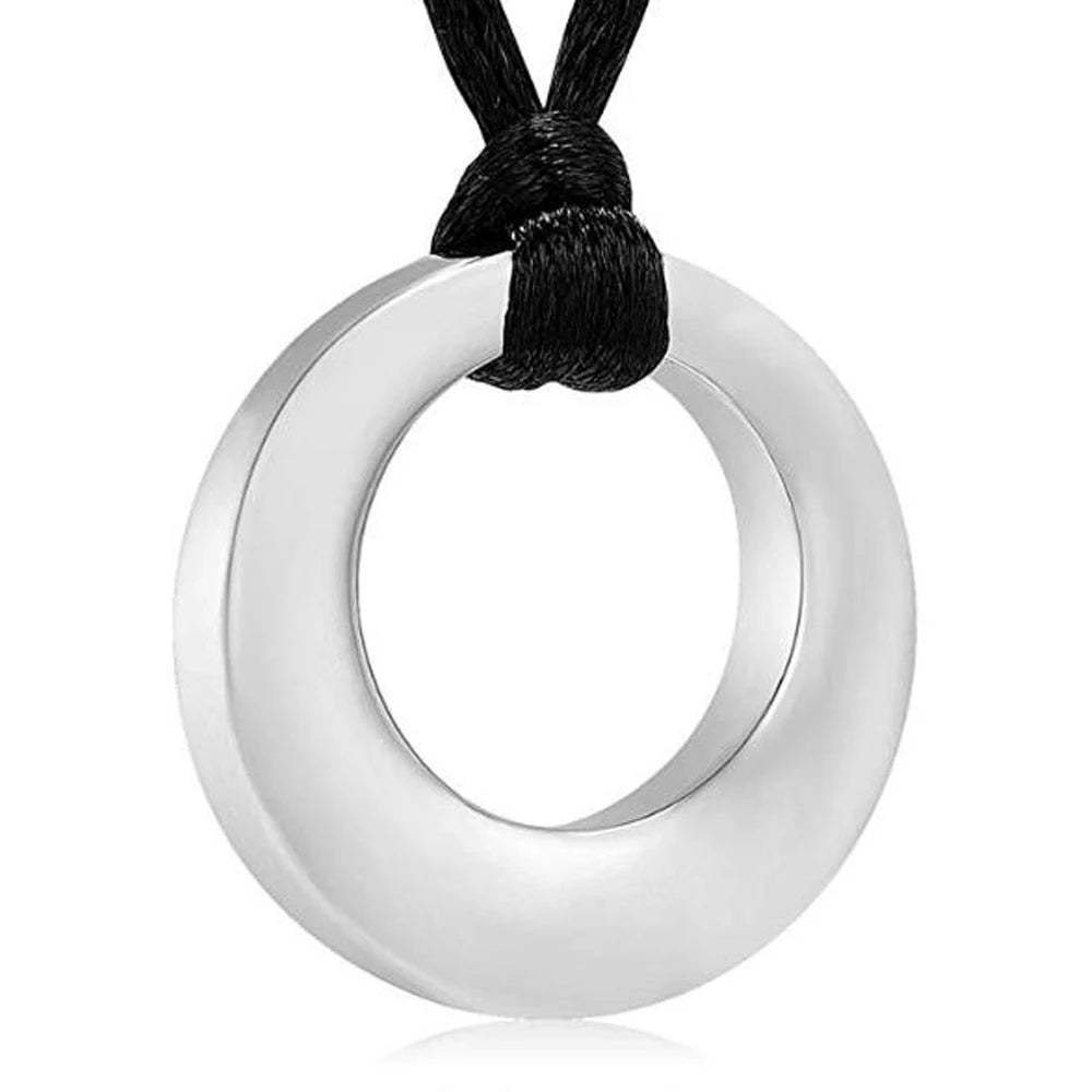Eternal Circle of Life Cremation Necklace – Timeless Memorial Jewelry with Funnel Kit - Lumen Memory