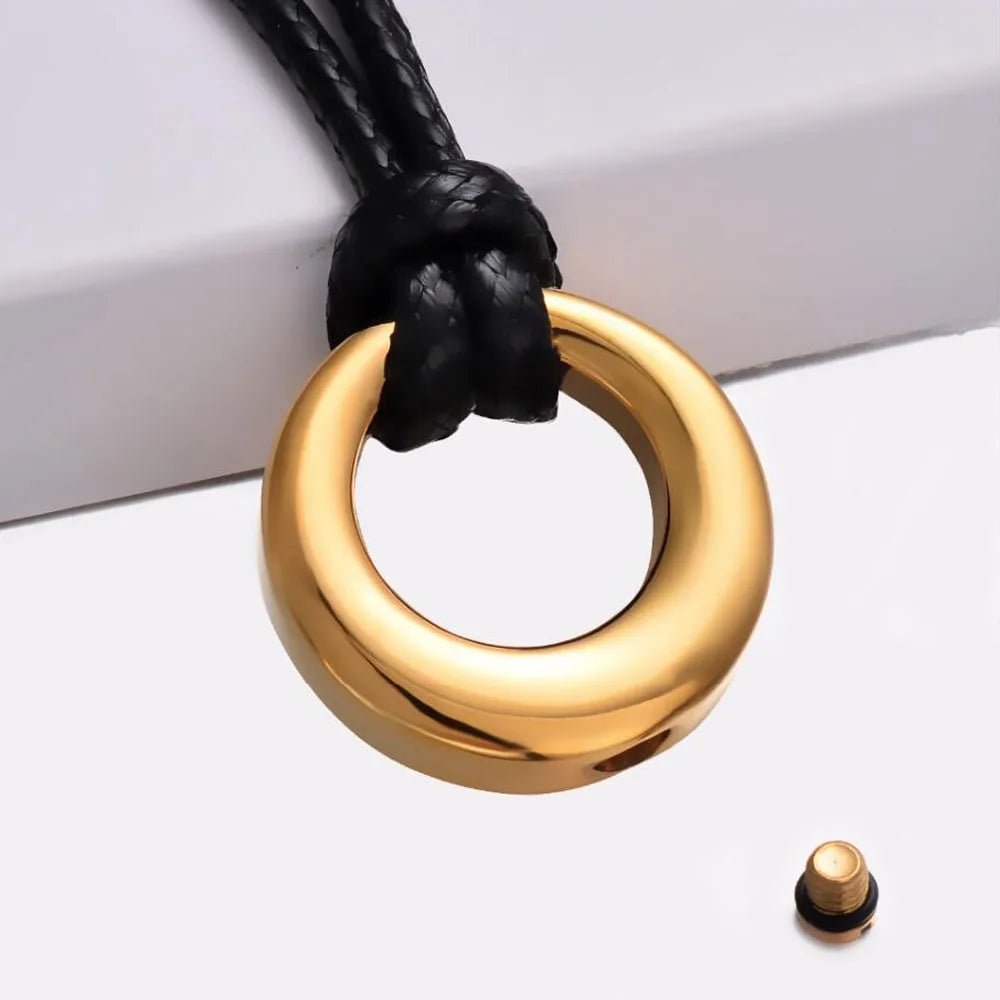 Eternal Circle of Life Cremation Necklace – Timeless Memorial Jewelry with Funnel Kit - Lumen Memory