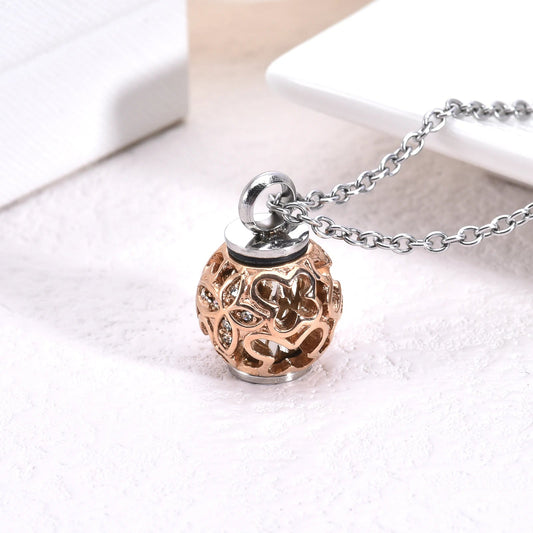 Hollow Lantern Cremation Necklace – Spiritual Memorial Urn Pendant with Funnel Kit - Lumen Memory