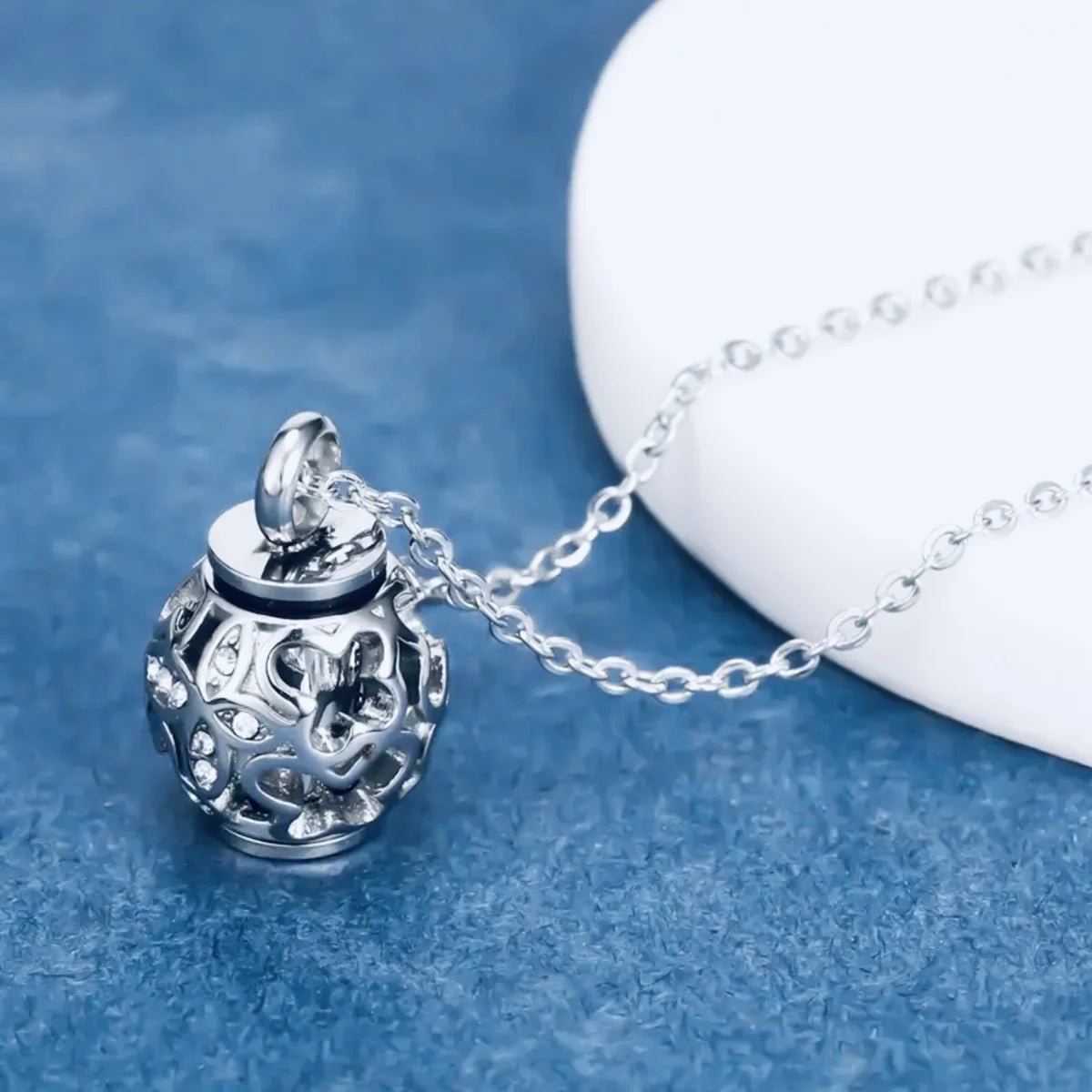 Hollow Lantern Cremation Necklace – Spiritual Memorial Urn Pendant with Funnel Kit - Lumen Memory