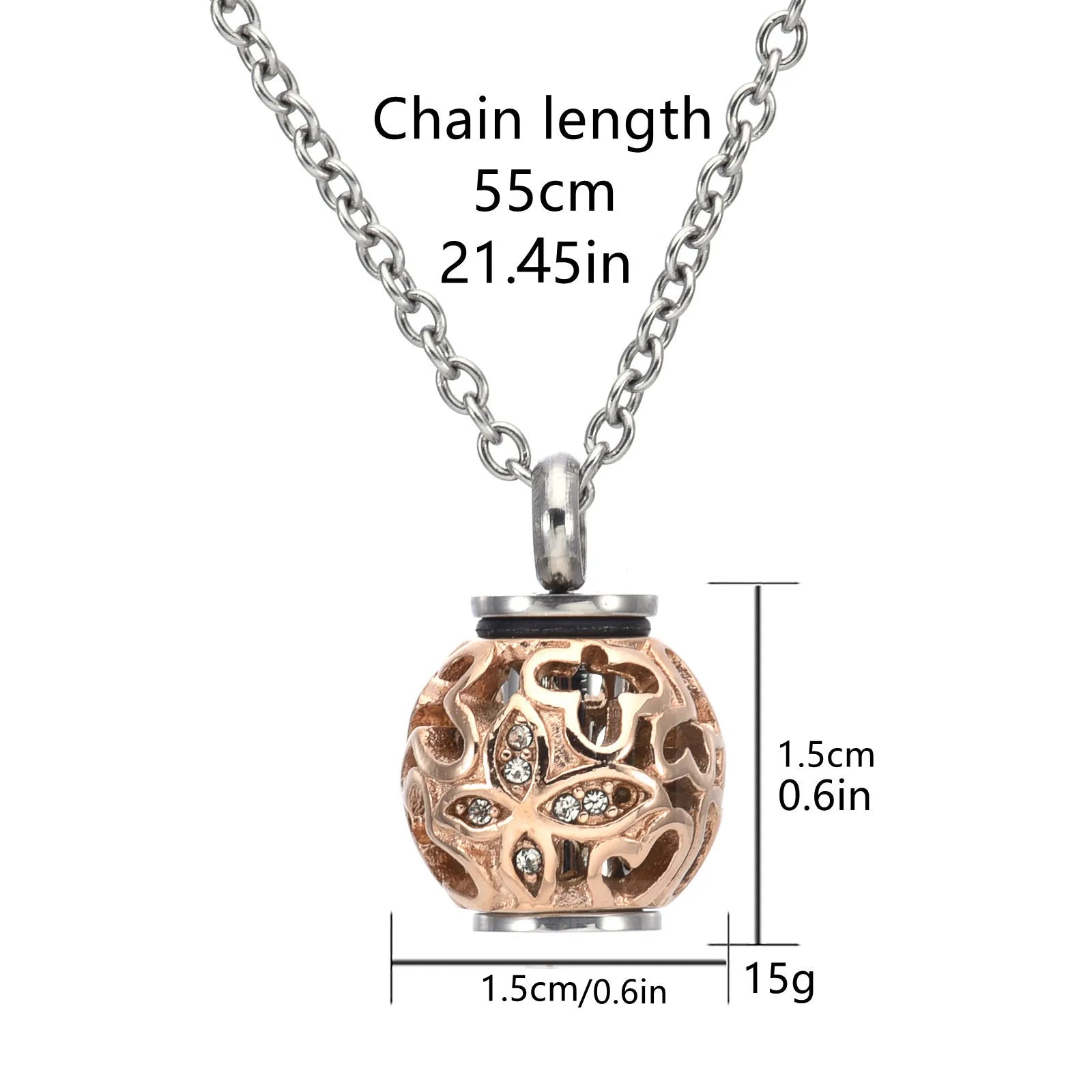 Hollow Lantern Cremation Necklace – Spiritual Memorial Urn Pendant with Funnel Kit - Lumen Memory