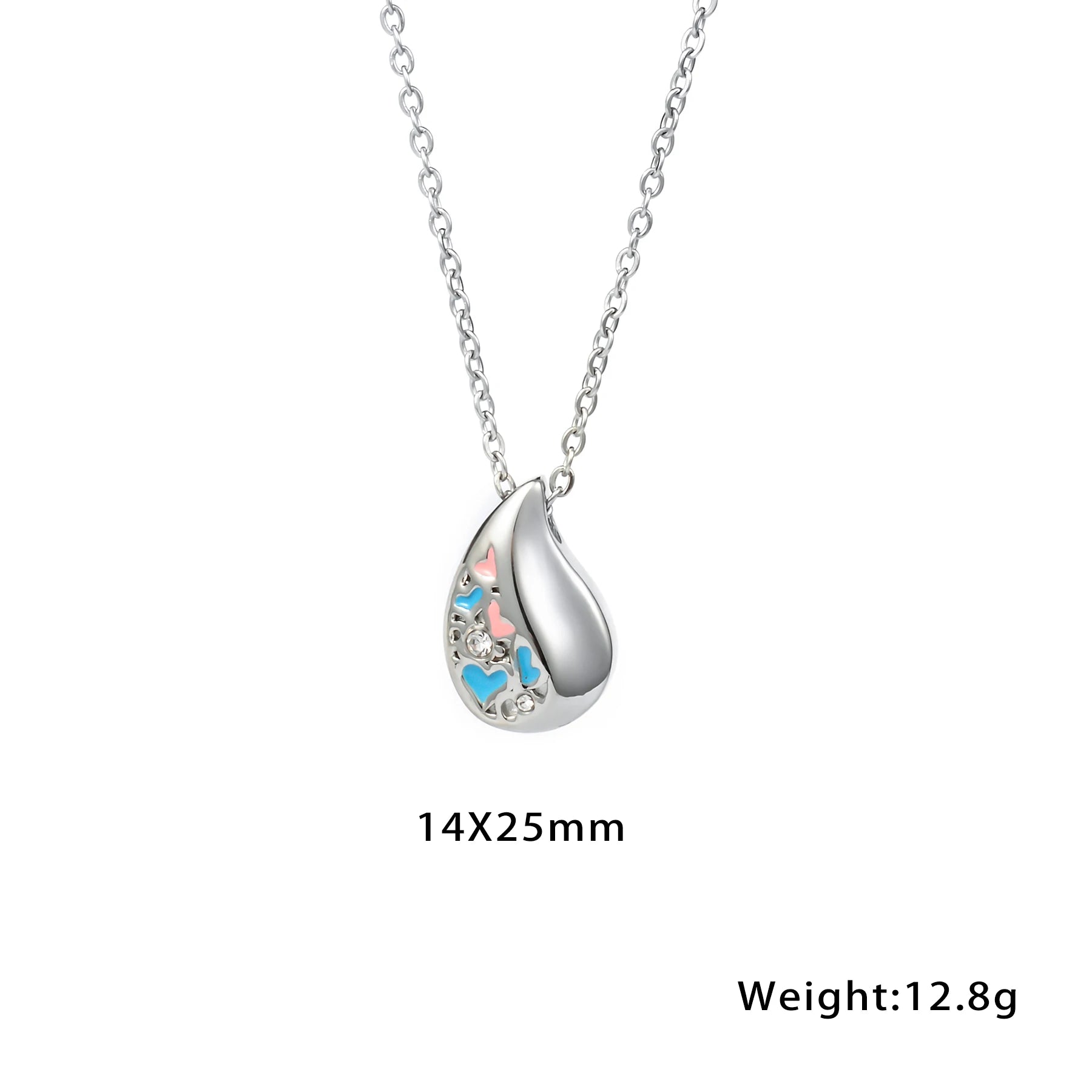 Teardrop Heart Urn Necklace – Stainless Steel Cremation Pendant for Ashes - Lumen Memory