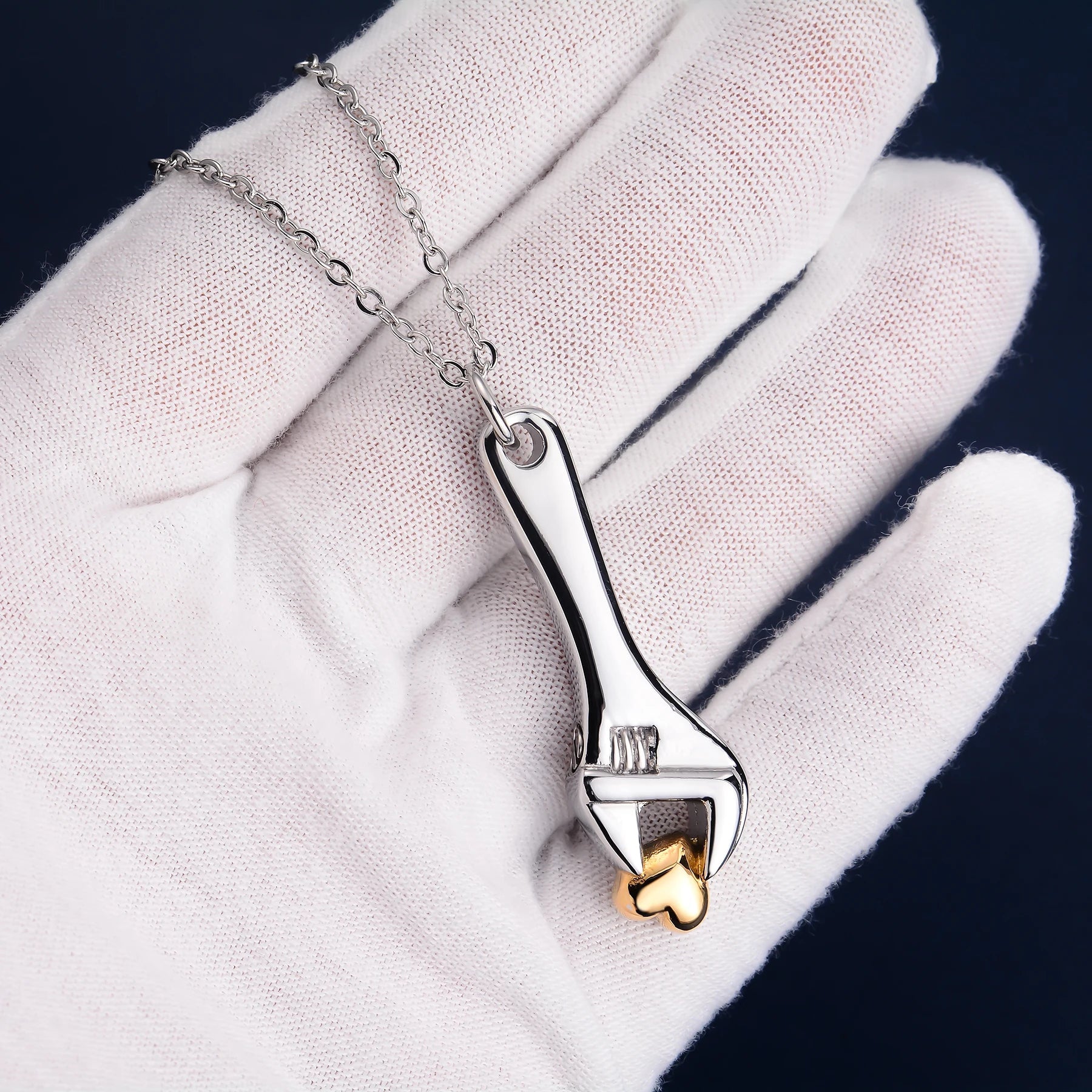 Wrench Memorial Urn Necklace – Cremation Pendant for Ashes - Lumen Memory